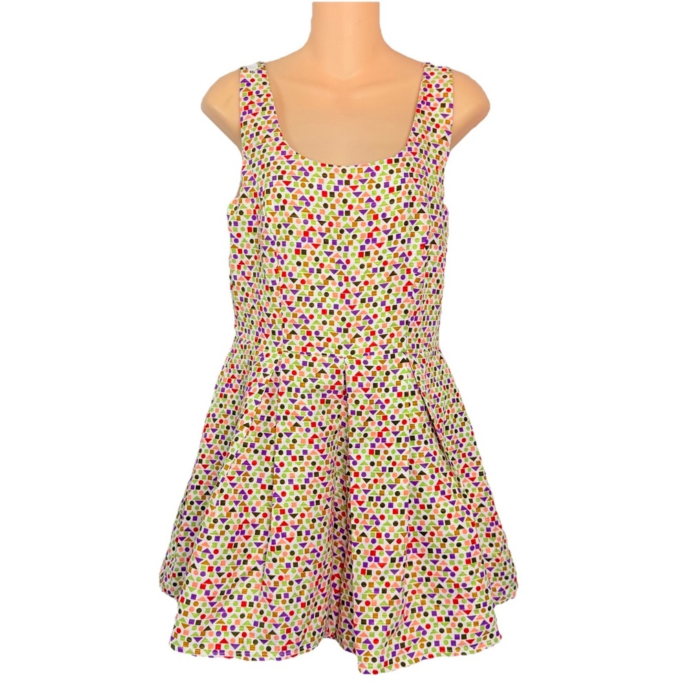 NEW Lily Sidonio Molly Bracken Geometric Print‎ Playsuit Romper Colorful S